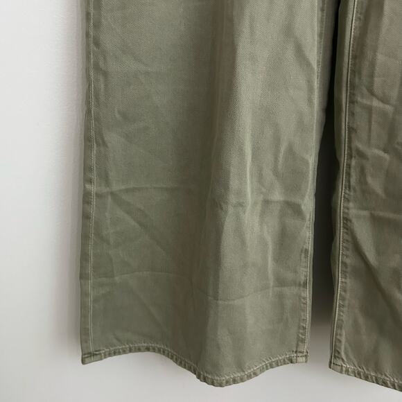 Madewell Women's Superwide Leg Airy Denim Drawstring Jeans Green 30 New - Picture 6 of 11